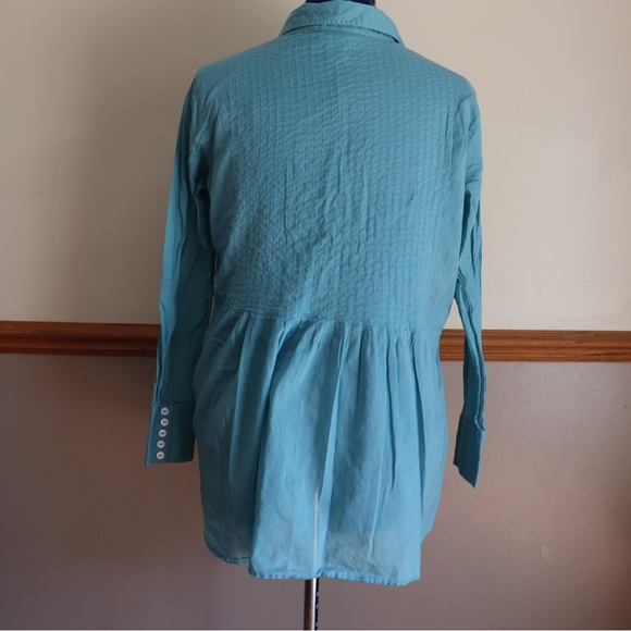 SOFT Surroundings Pleated Shirt Dress Tunic Size PM - Picture 2 of 4